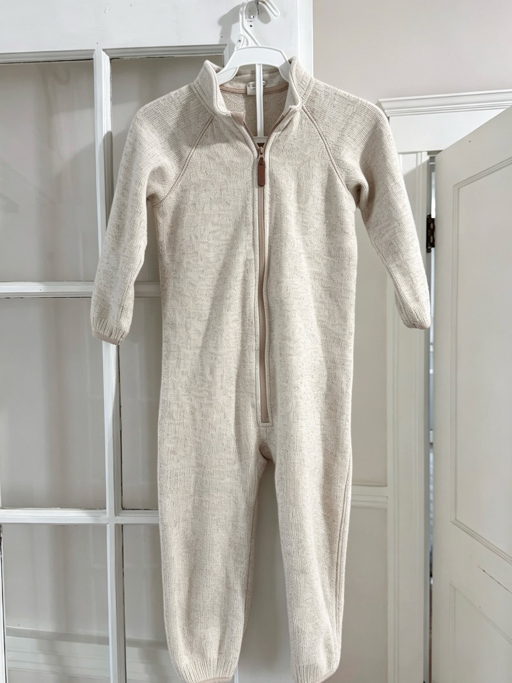 H&M Cream Knit Zip-Up Baby Romper